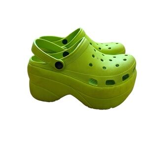 CROCS Lime Green Platform Shoes